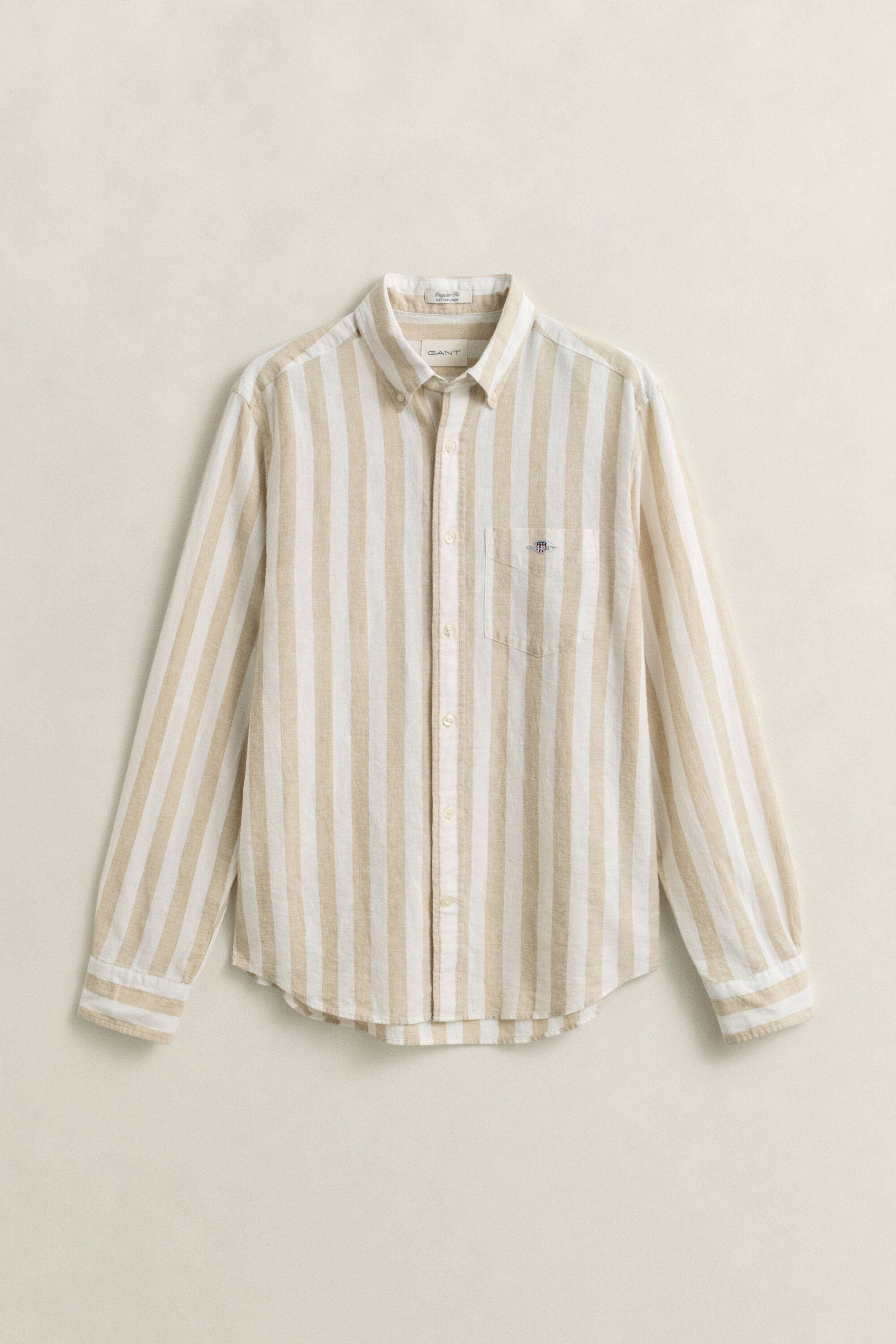 Camisa de mezcla de lino a rayas