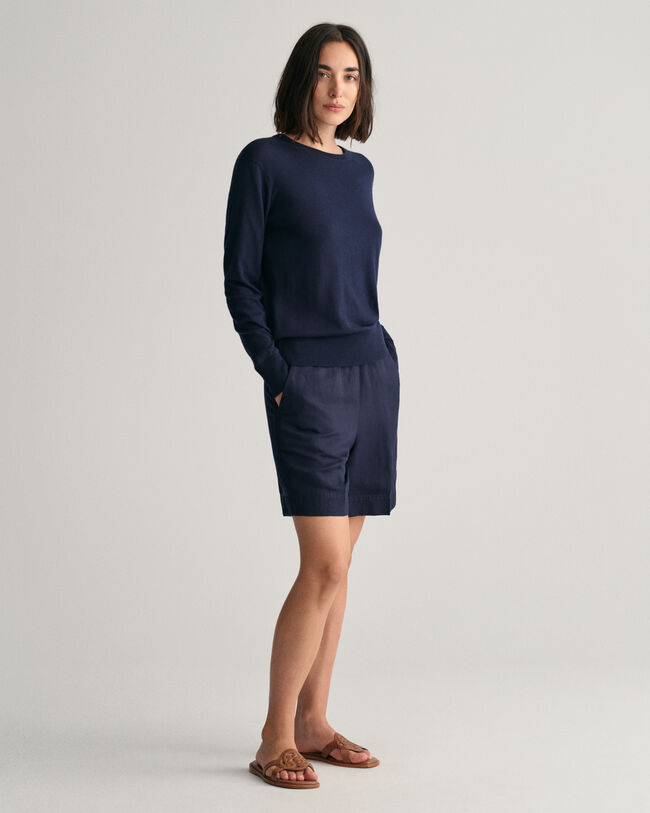 Jersey de cuello redondo en punto fino