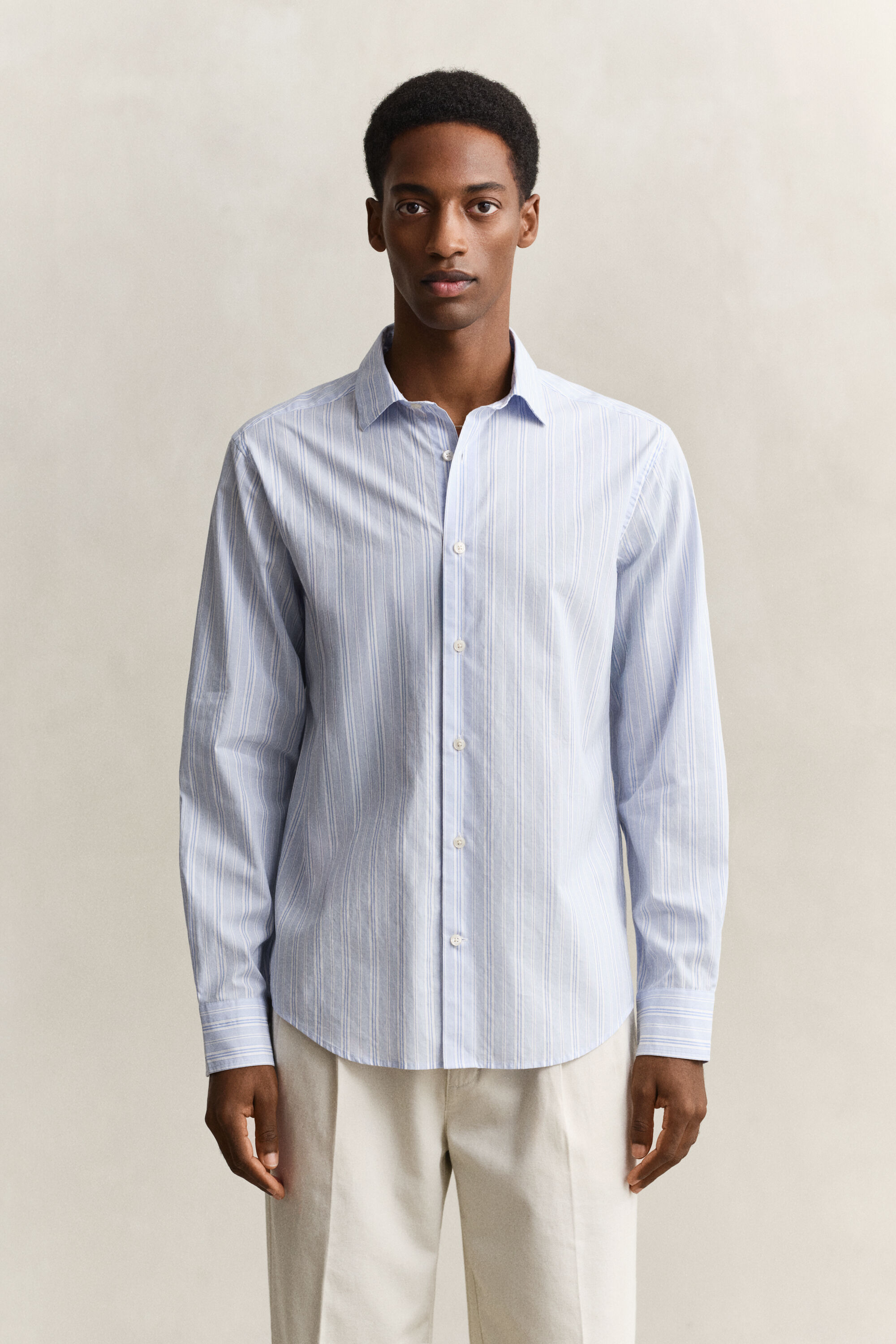 Camisa Regular Fit con textura labrada de rayas