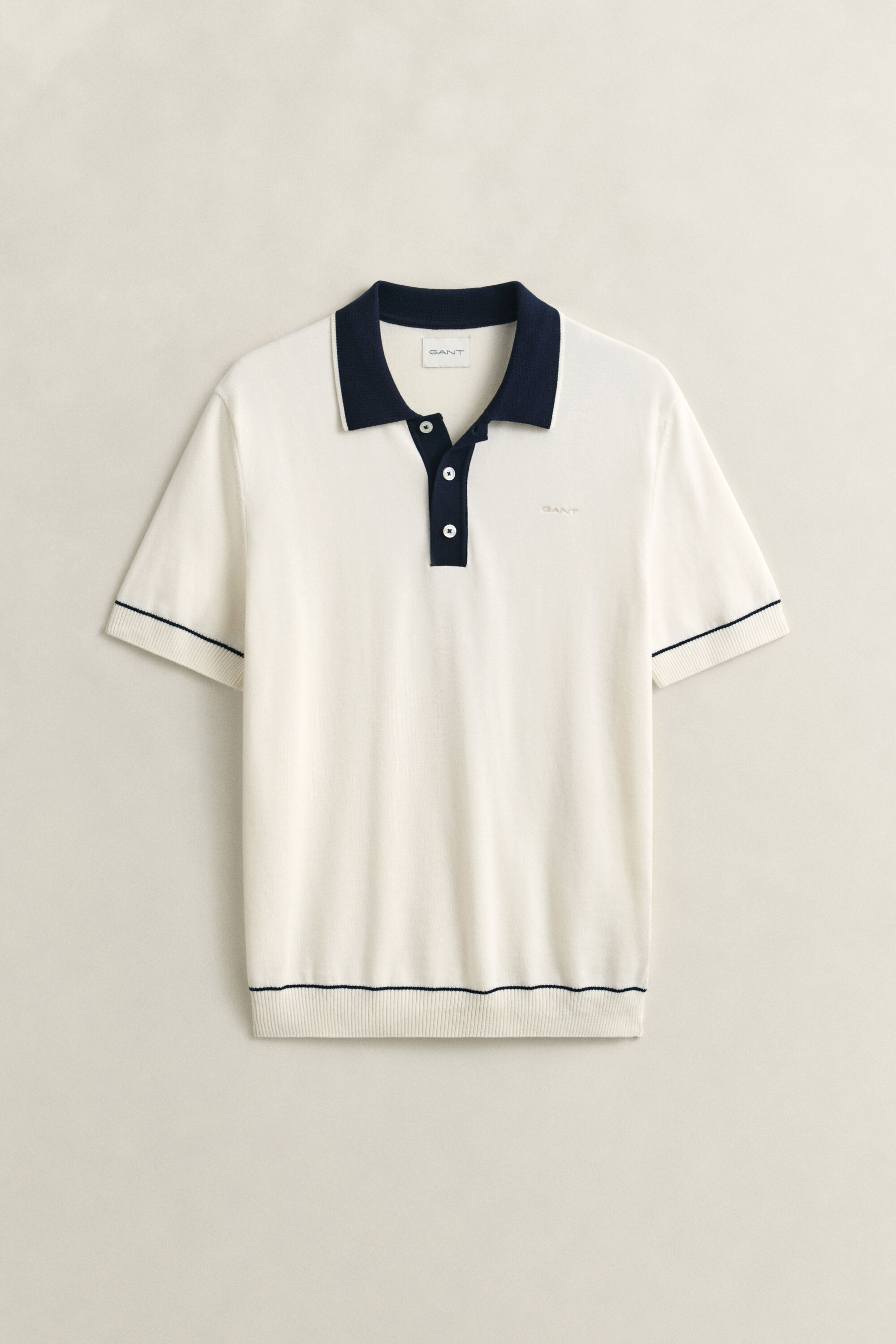 Jersey tipo polo de algodón y modal