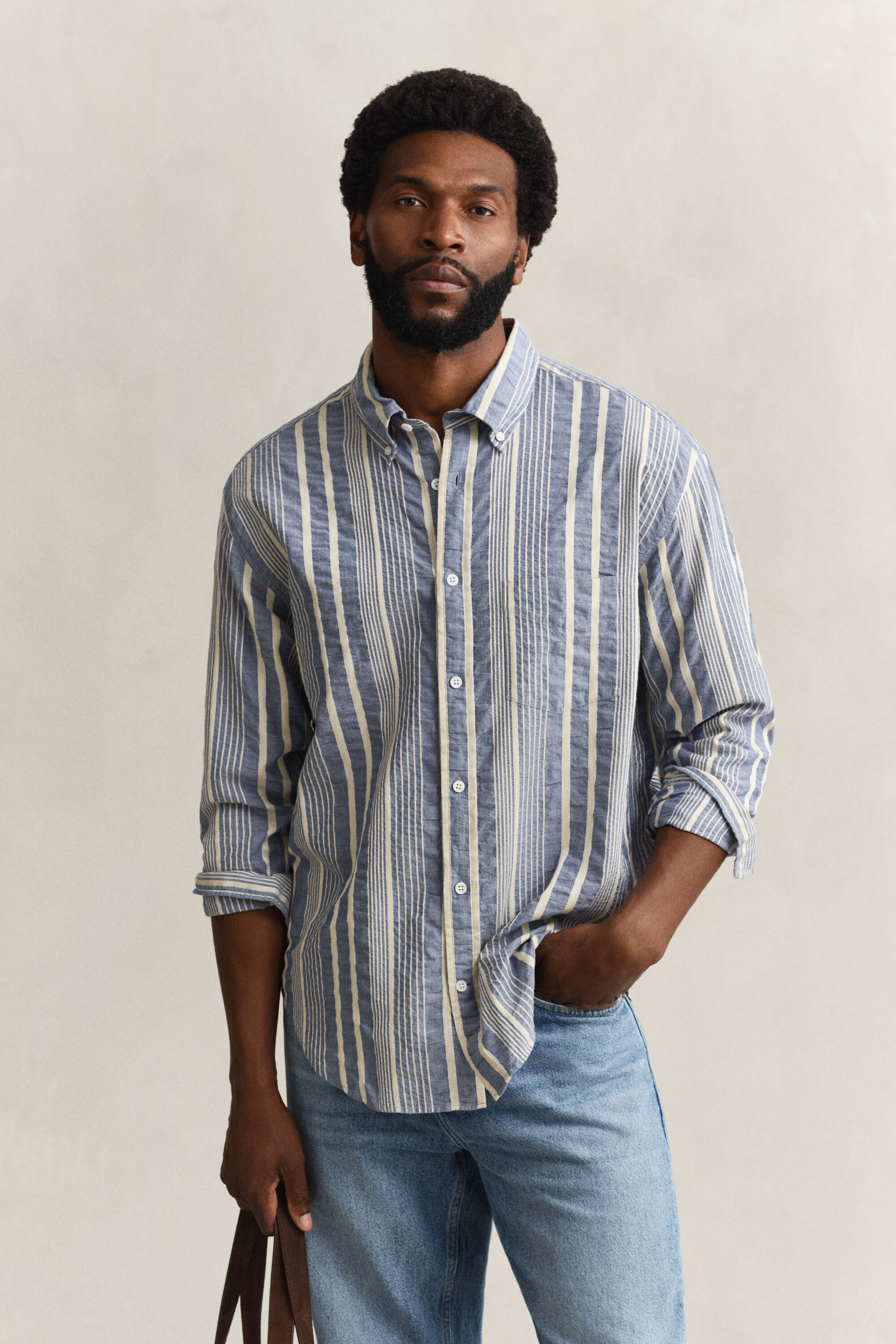 Camisa Relaxed Fit de sirsaca a rayas