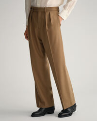 Pantalones de traje de franela con pernera ancha