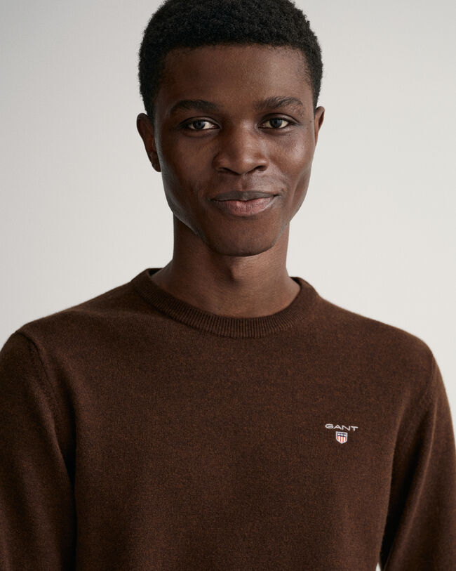 Jersey de cuello redondo en lana de oveja muy fina