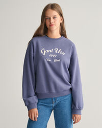 Sudadera Oversized Script Graphic Teen Girls