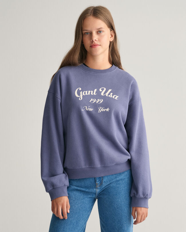 Sudadera Oversized Script Graphic Teen Girls