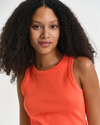 Camiseta de tirantes acanalada con cuello alto