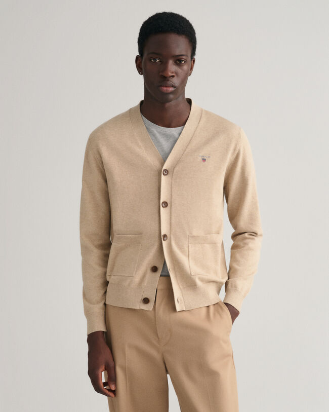 C&aacute;rdigan de cuello de pico y algod&oacute;n Classic