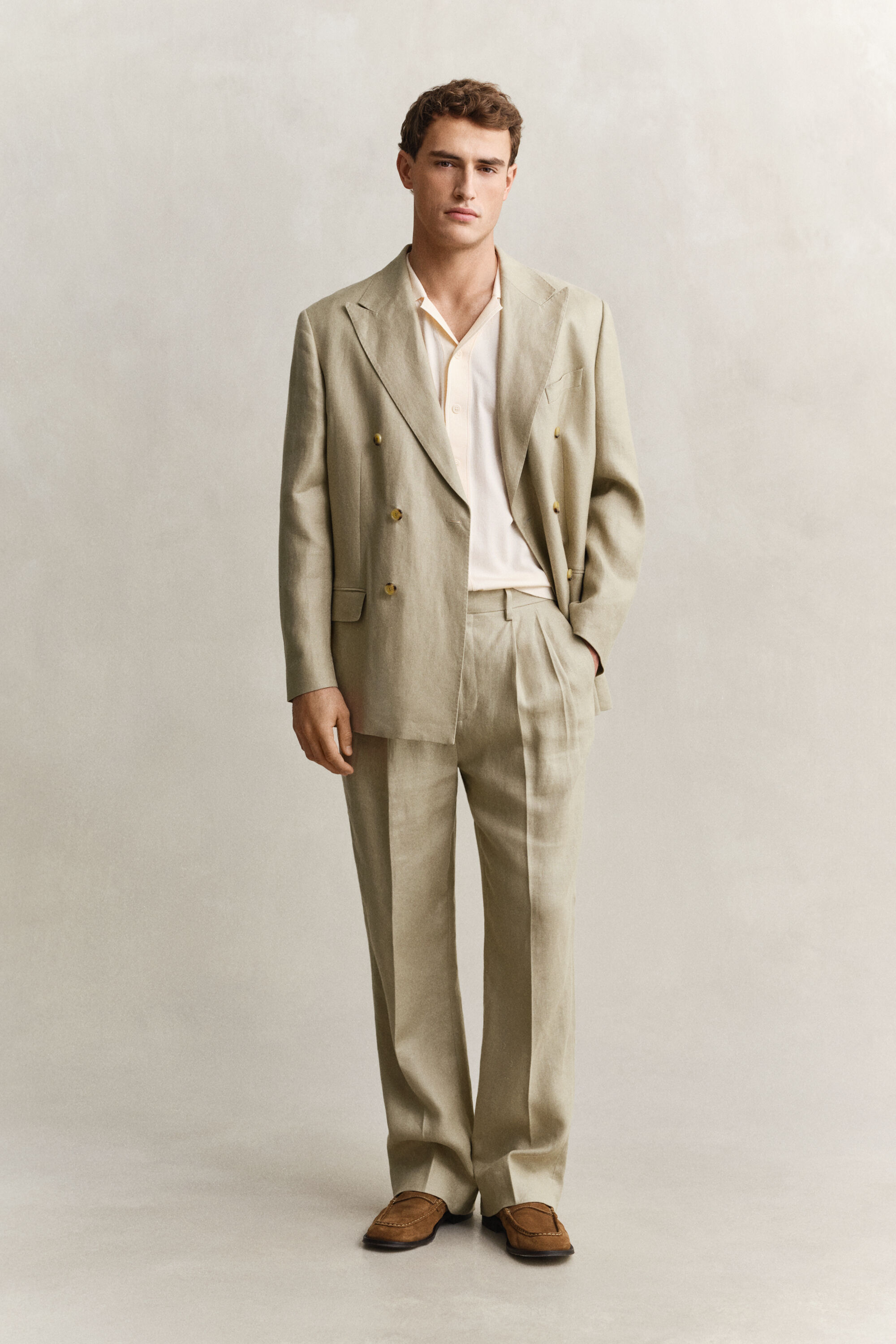 Pantalones de traje de lino