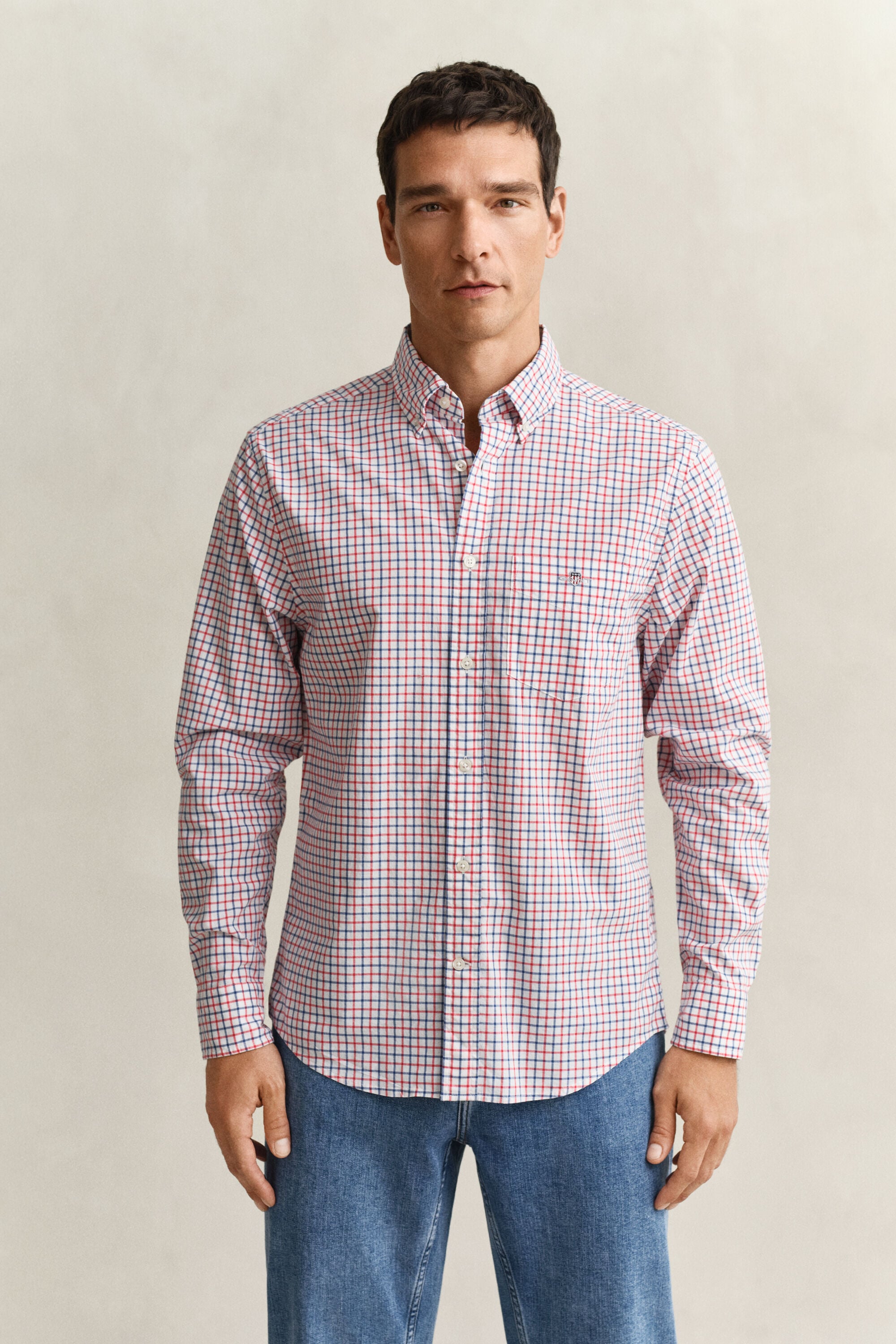 Camisa clásica de popelina a cuadros