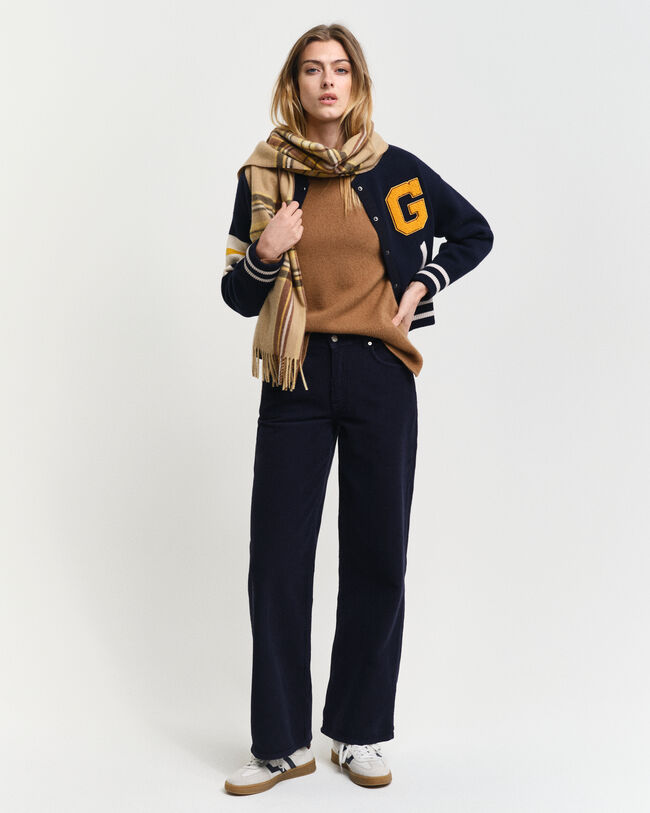 Jersey de cuello redondo con detalle de espiga