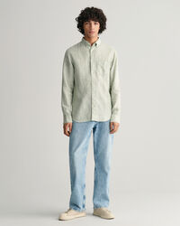 Camisa Regular Fit de lino a rayas