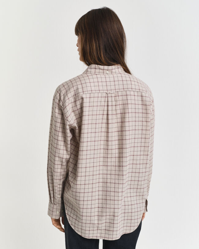 Camisa Relaxed Fit de franela perchada a cuadros
