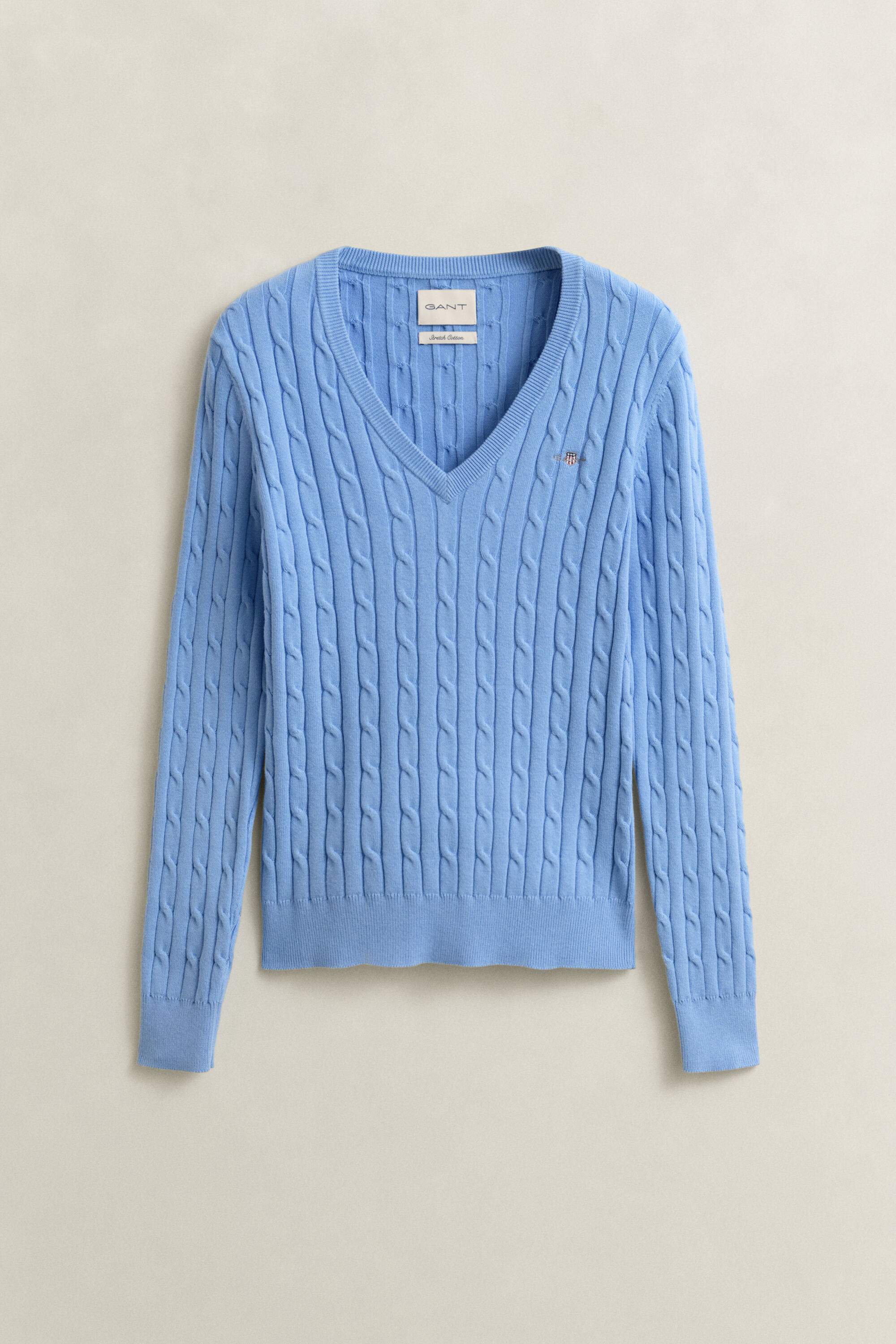 Jersey de cuello de pico en punto de ochos