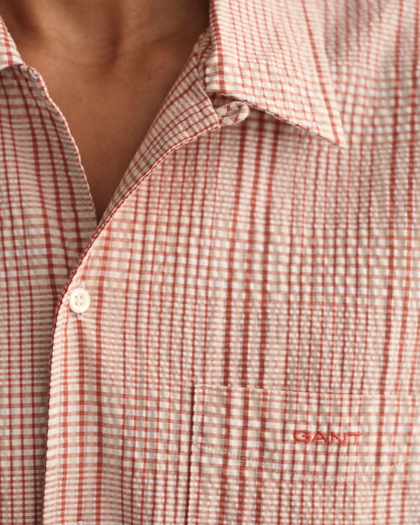 Camisa Relaxed Fit de manga corta y cuadros Seersucker