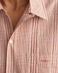 Camisa Relaxed Fit de manga corta y cuadros Seersucker
