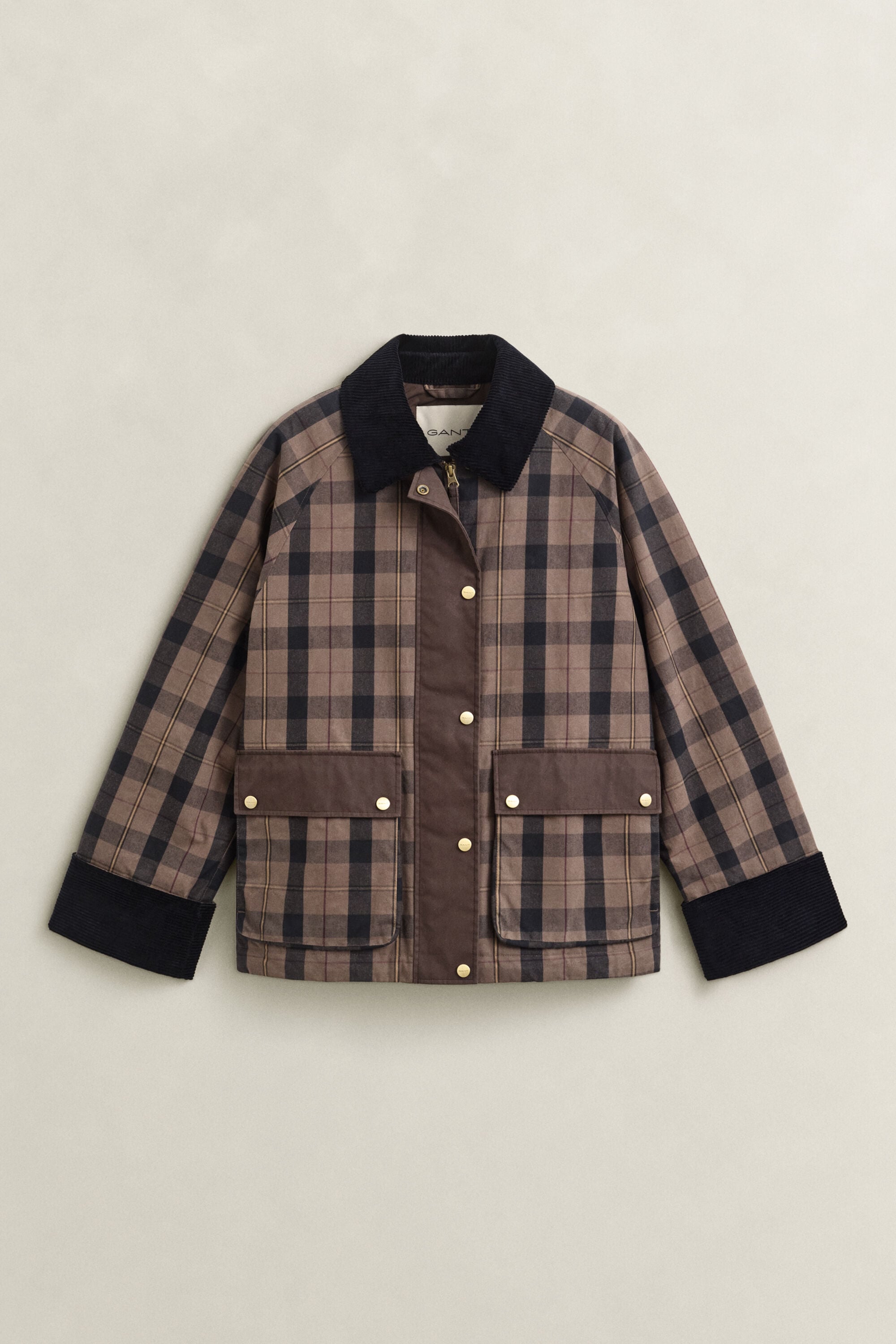 Chaqueta encerada a cuadros