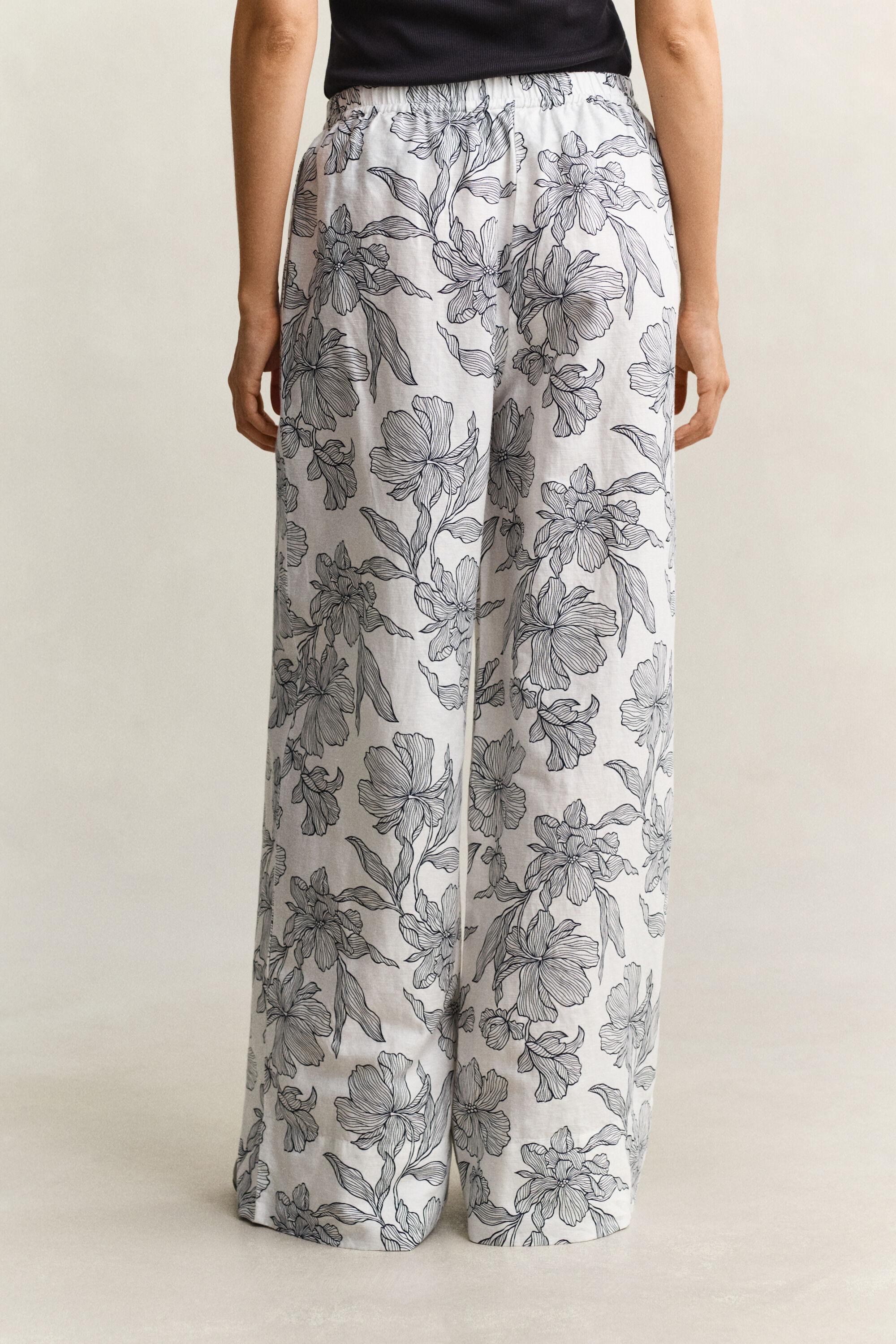 Pantalones de lino de flores