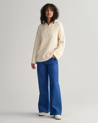 Jersey con media cremallera y diseño de espiga