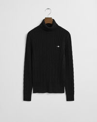 Jersey de punto de ochos en algodón elástico con cuello de cisne