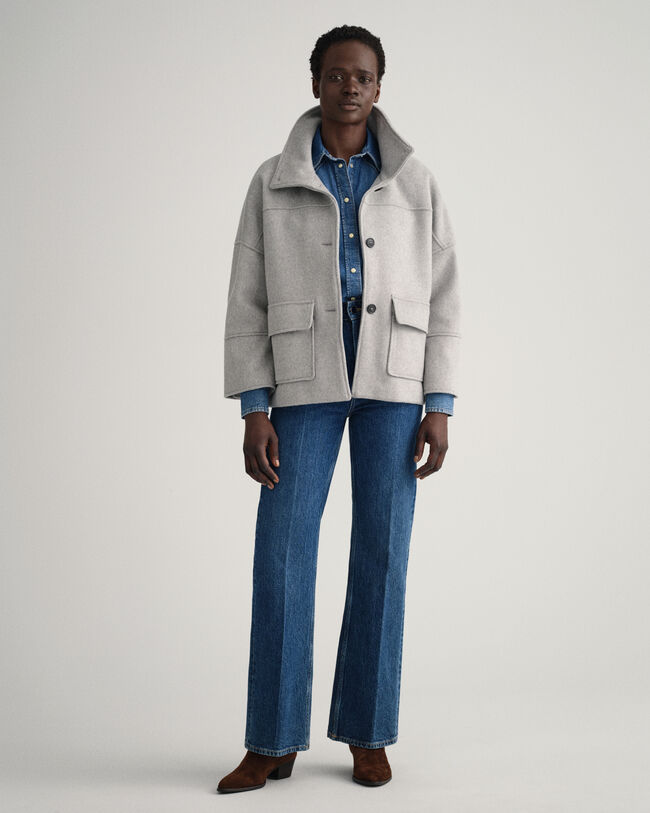 Chaqueta corta de mezcla de lana