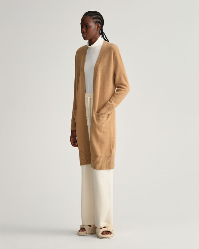 Cárdigan largo de lana