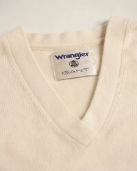 Jersey de cuello de pico Wrangler x GANT Varsity en mezcla de cachemir