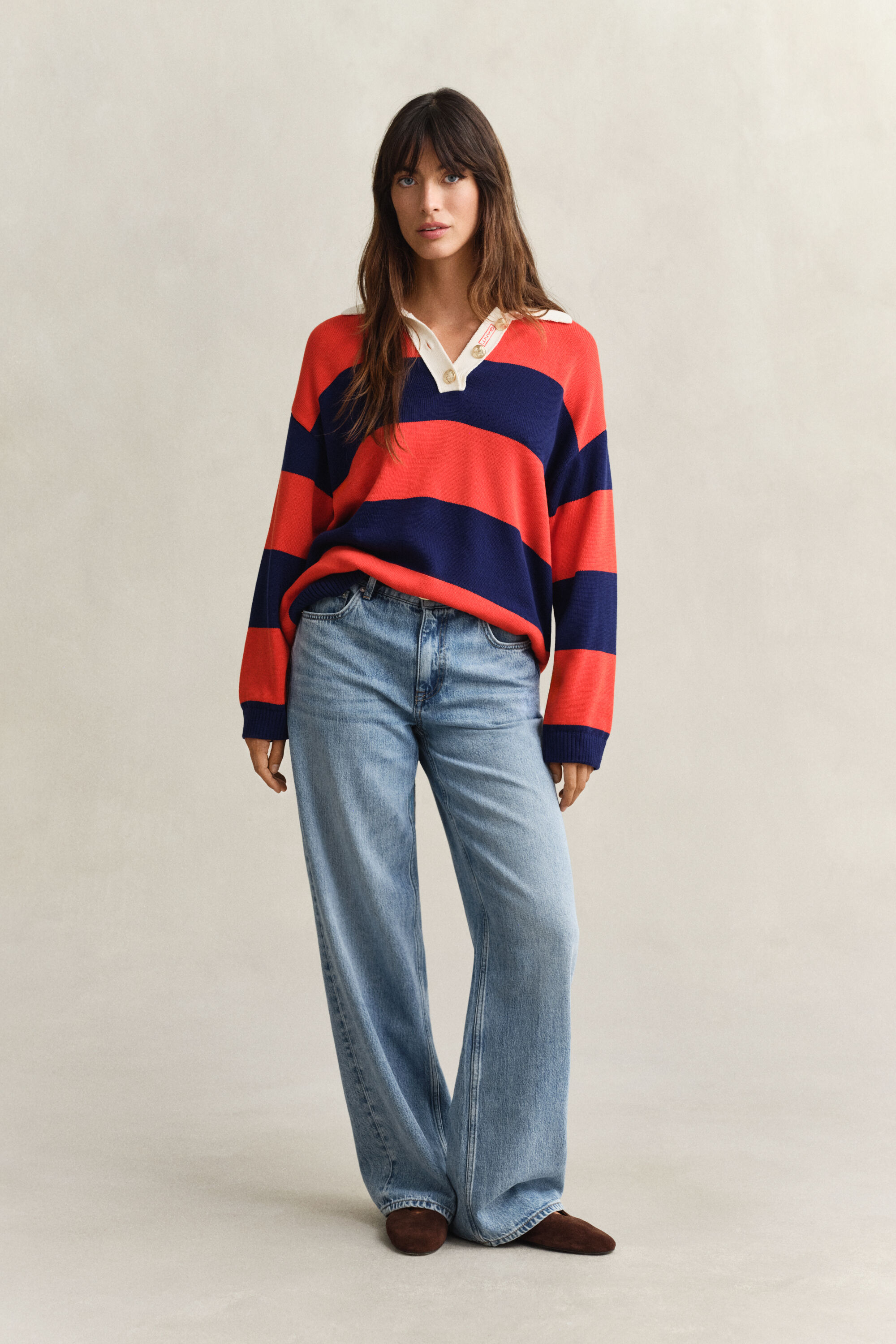 Rugger de algodón a rayas