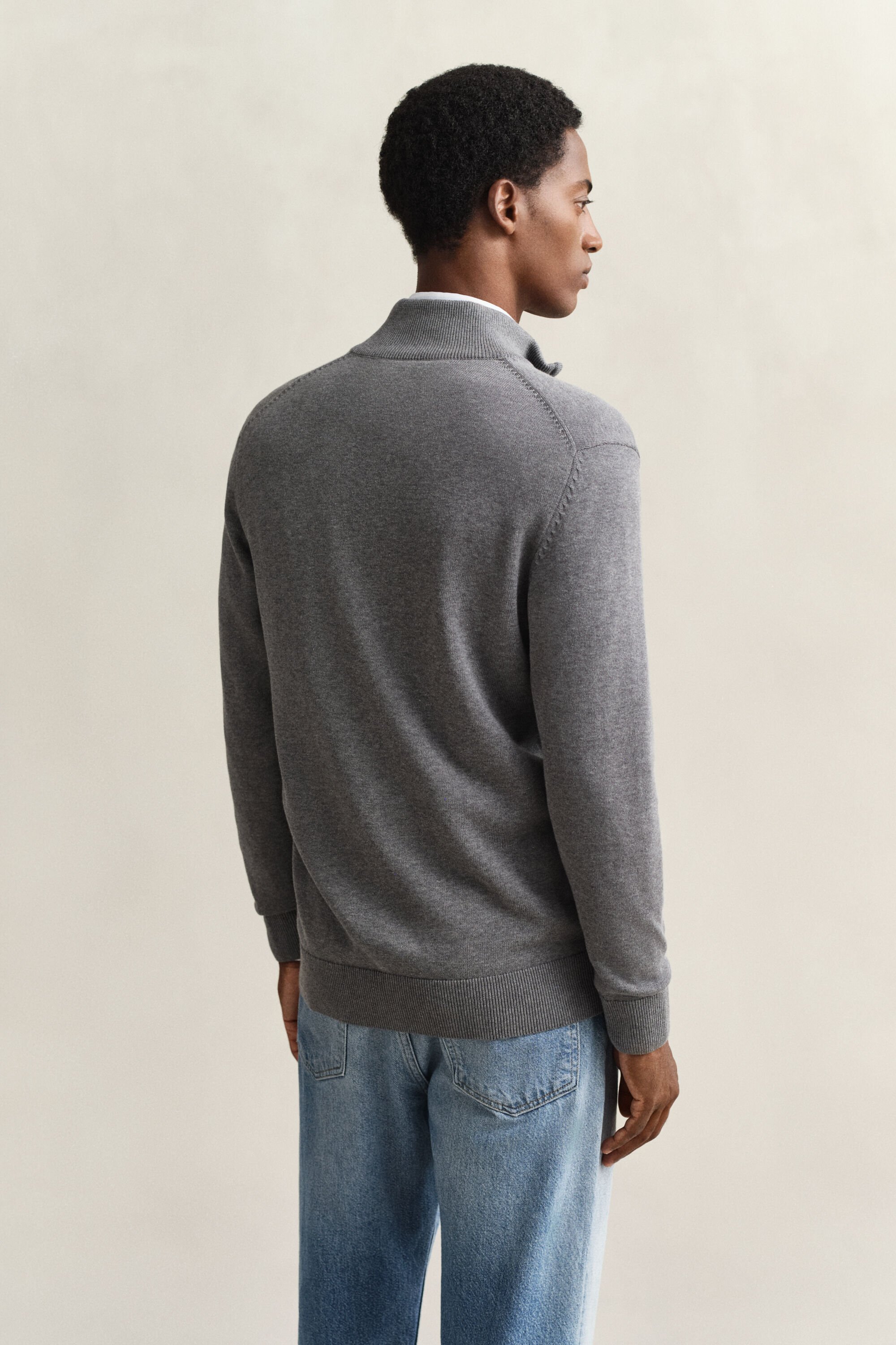 Cárdigan de algodón con cremallera Casual