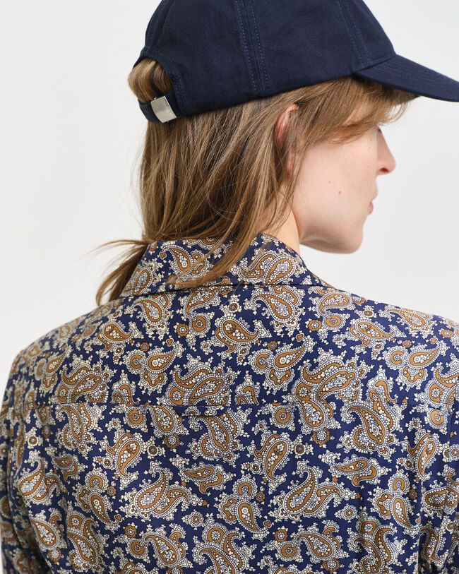 Vestido camisero con estampado de cachemir