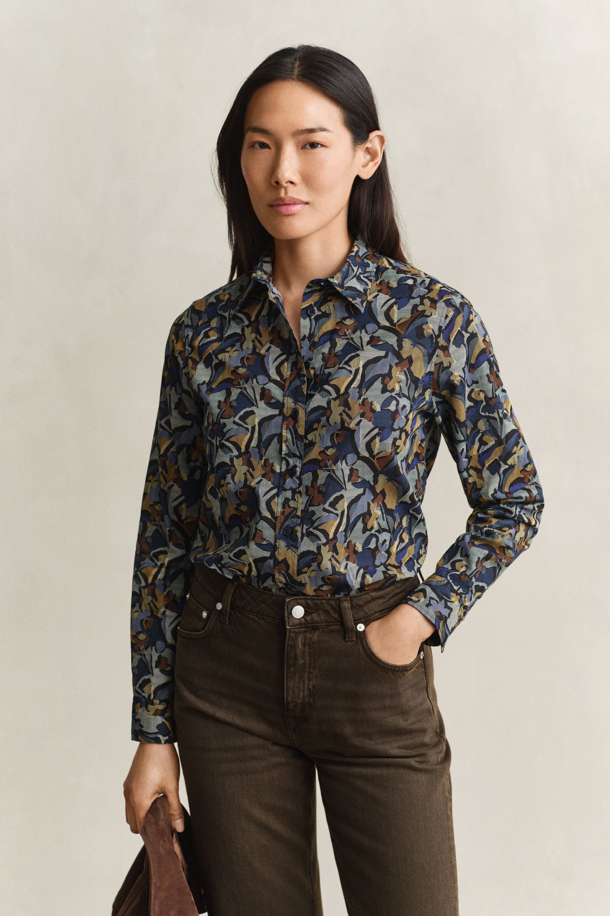 Camisa de gasa de algodón con estampado