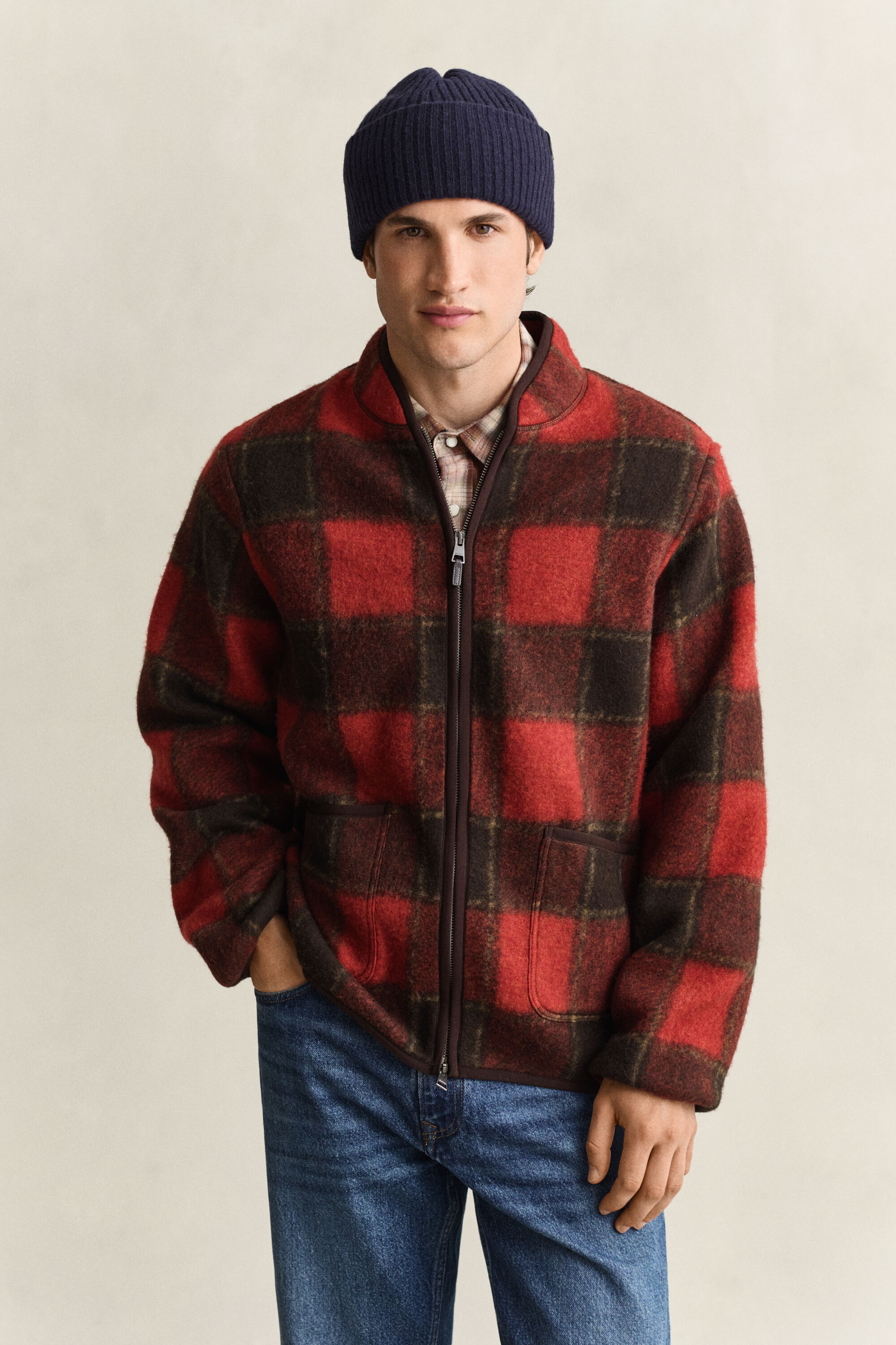 Chaqueta polar a cuadros