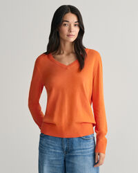 Jersey de cuello de pico en punto fino