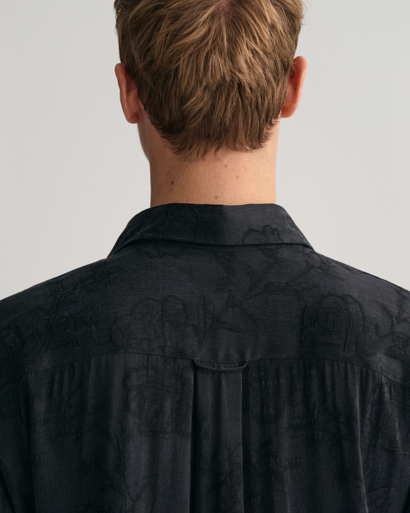 Camisa Relaxed Fit de jacquard en cupro y viscosa