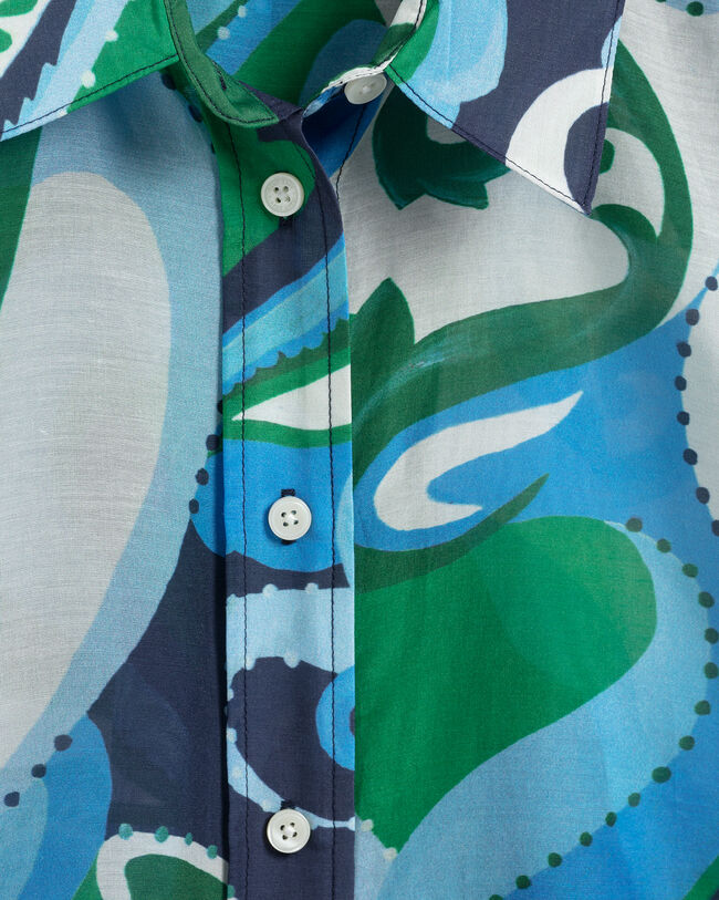 Camisa Regular Fit de seda y algodón con estampado de cachemir