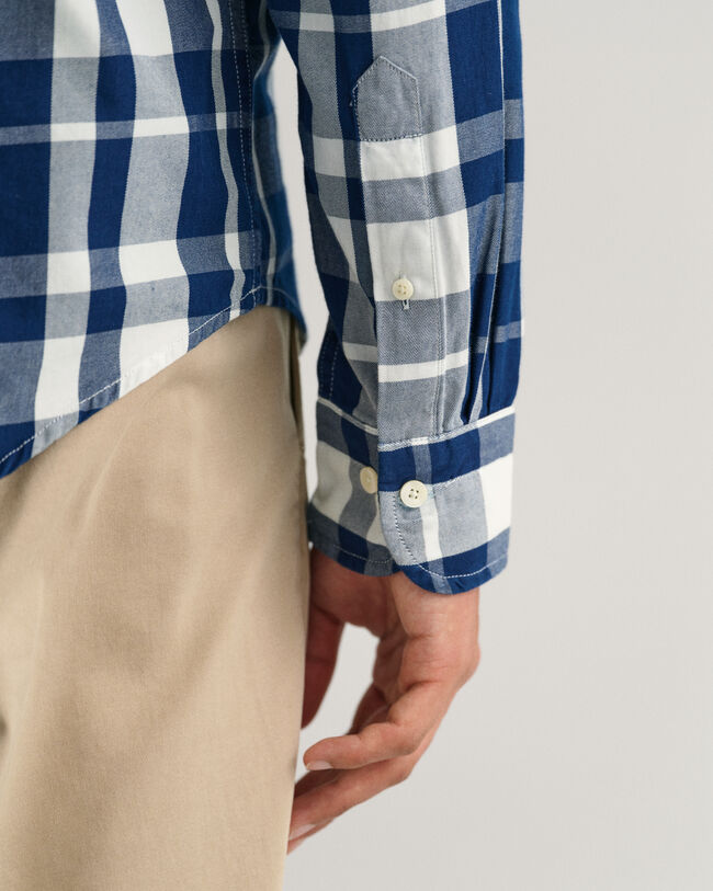 Camisa Regular Fit de cuadros escoceses en sarga a&ntilde;il