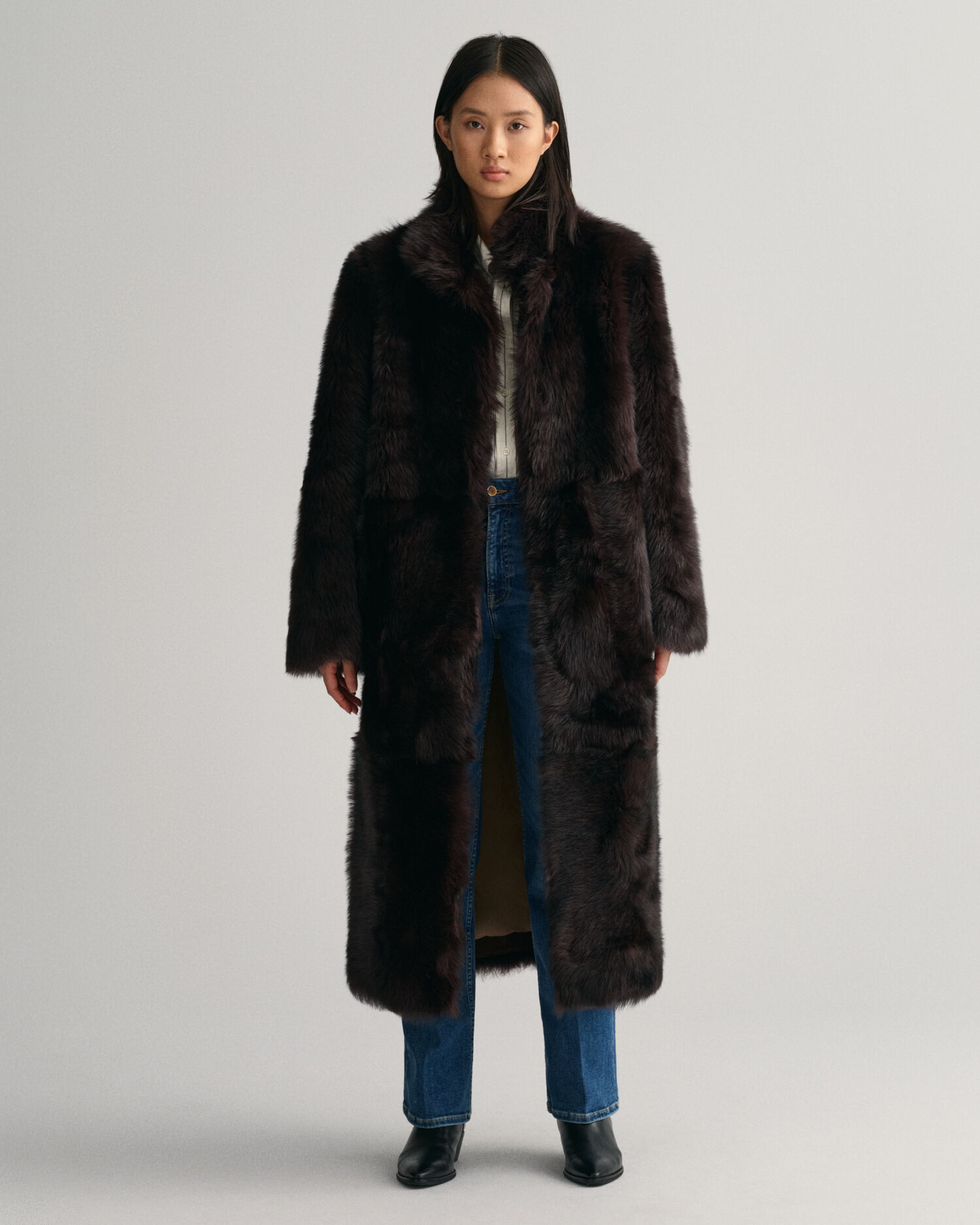 Abrigo new arrivals largo borreguito