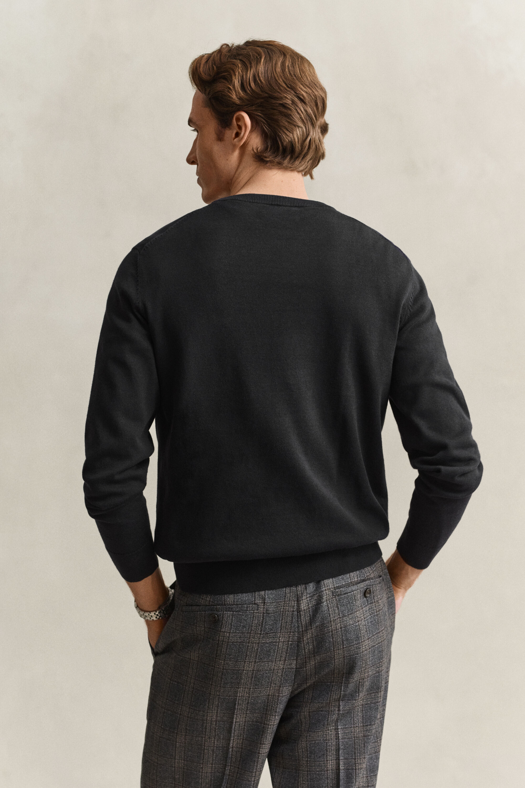 Jersey de algodón con cuello redondo