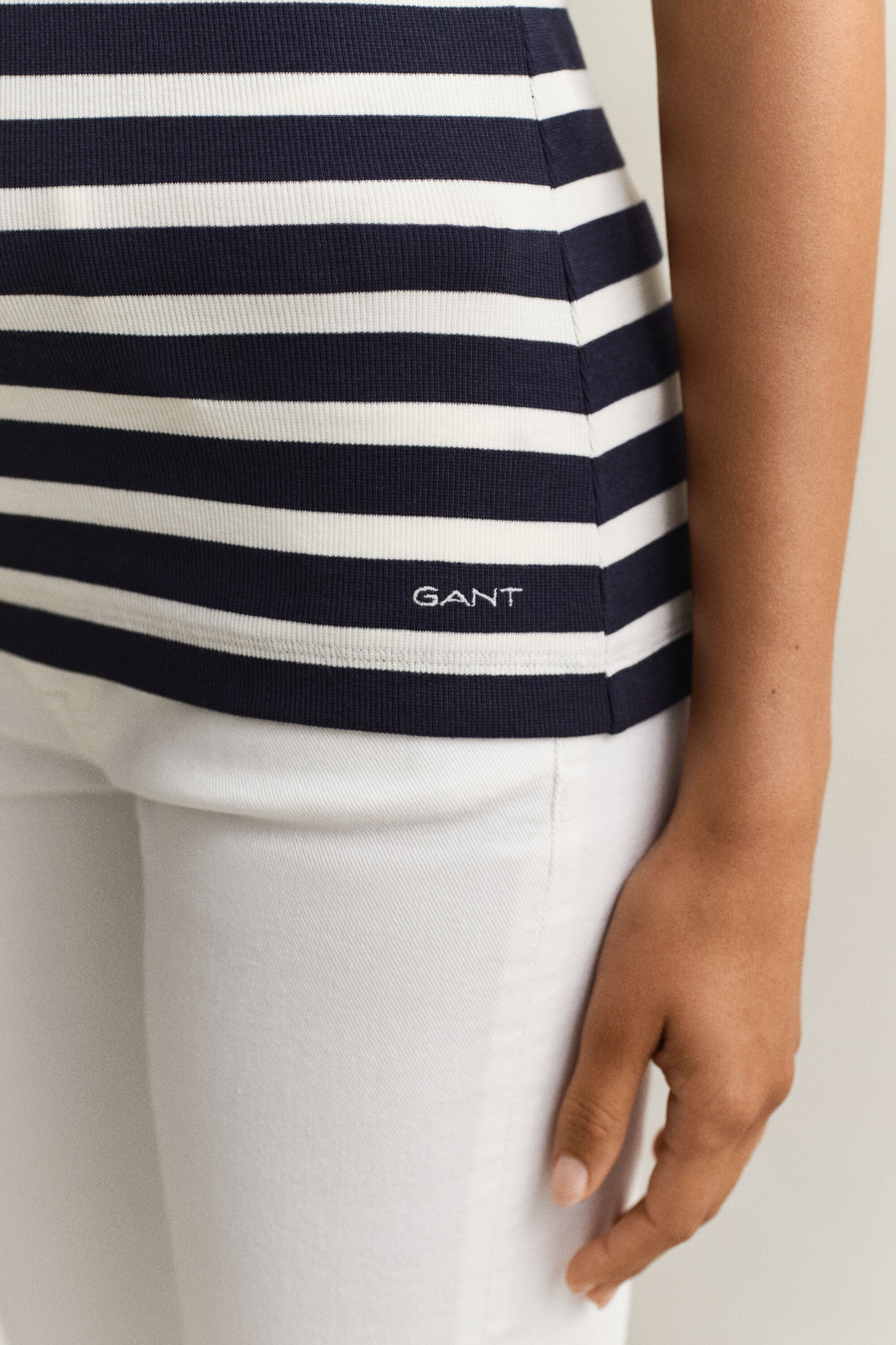 Camiseta de canalé a rayas