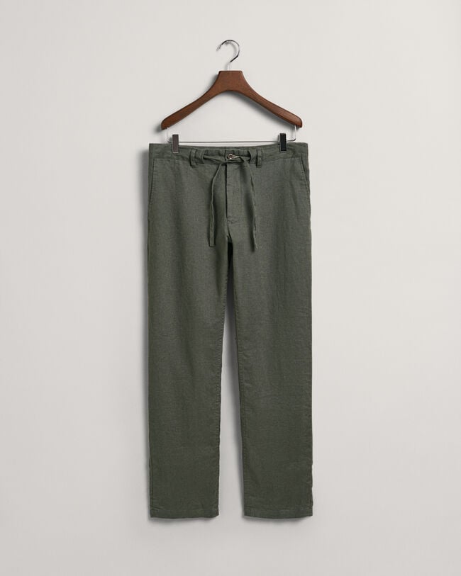 Pantalones Relaxed Fit de lino con cordón ajustable
