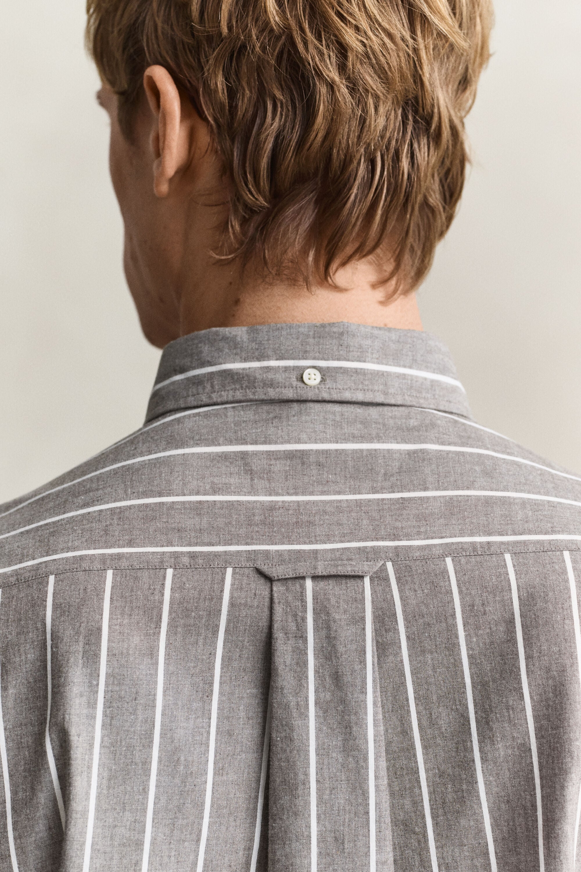 Camisa de popelina jaspeada a rayas