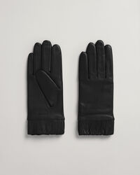 Guantes de piel con fruncido en el pu&ntilde;o