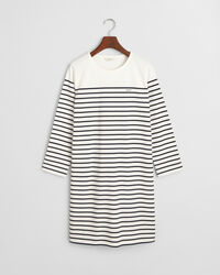 Vestido de cuello redondo a rayas bretonas