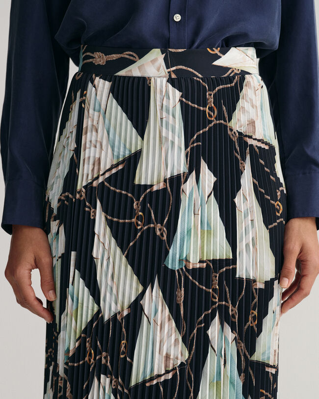 Falda plisada con estampado Sailing