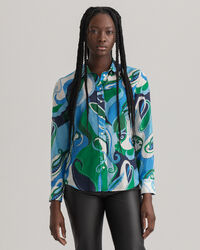 Camisa Regular Fit de seda y algodón con estampado de cachemir