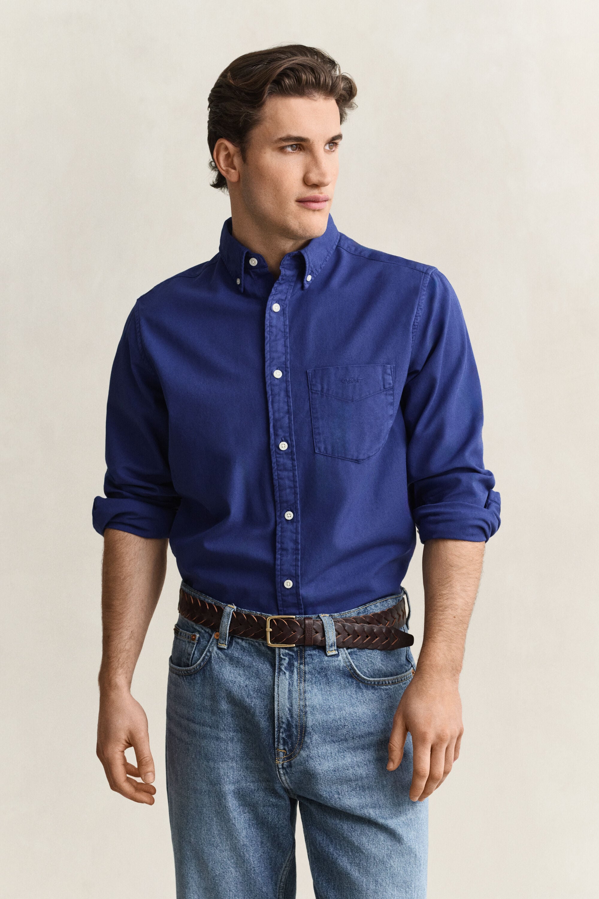 Camisa Regular Fit de sarga