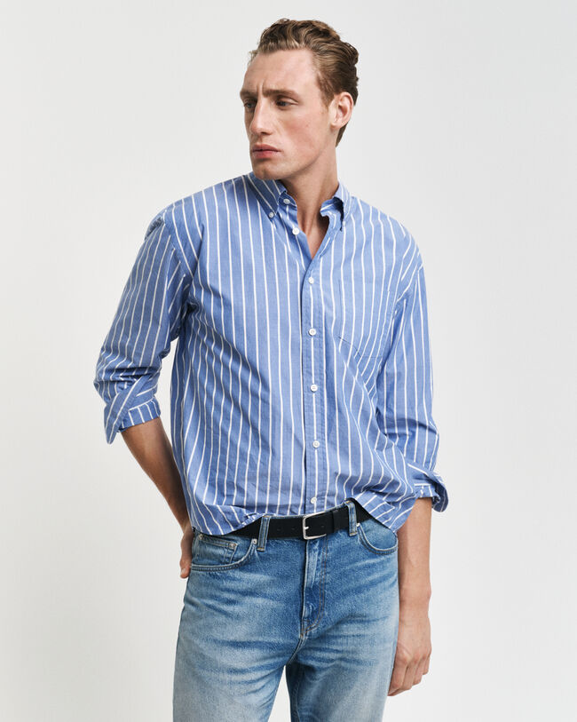 Camisa Relaxed Fit Heritage Poplin a rayas
