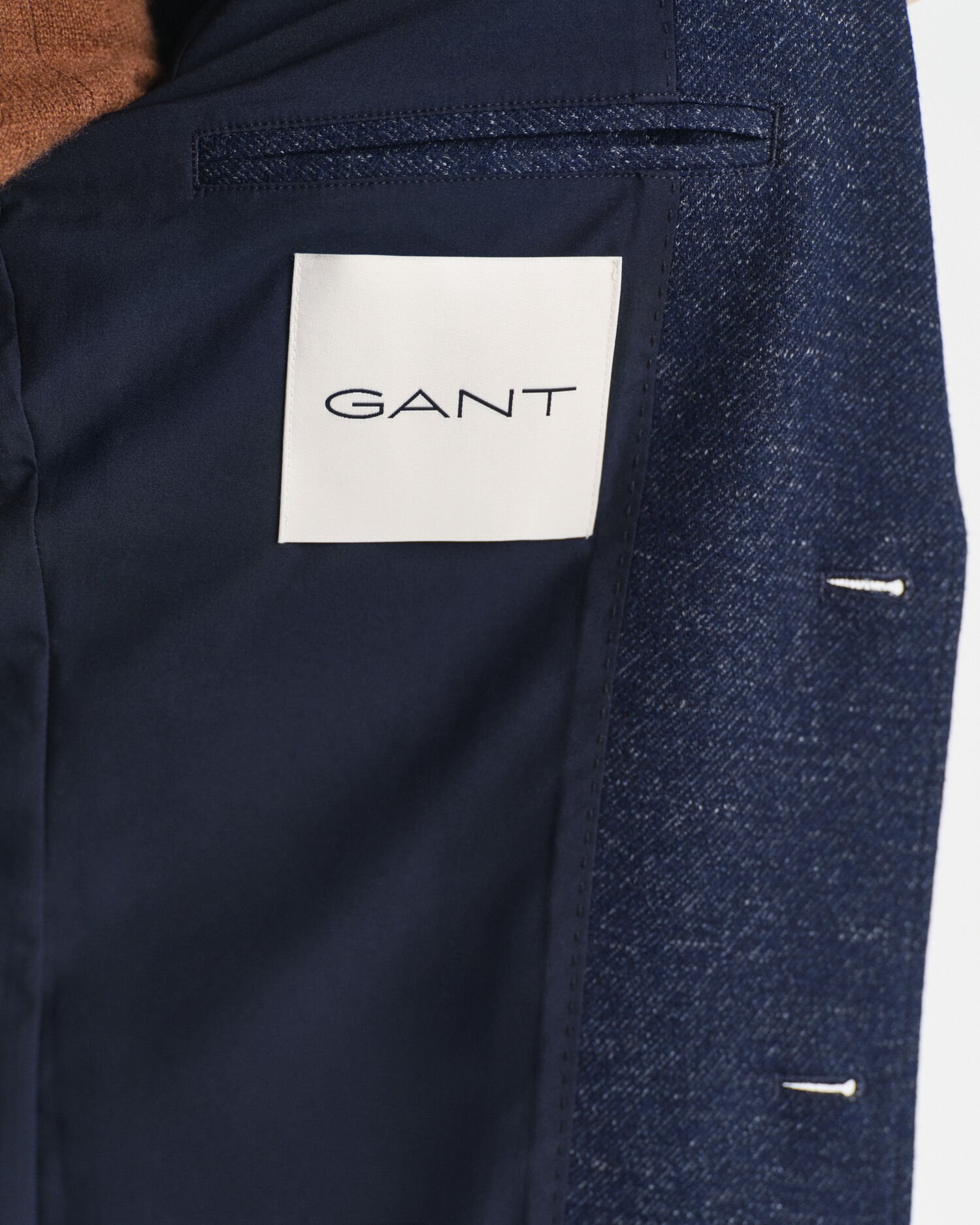 Americana de punto de algodón y lana en dos tonos