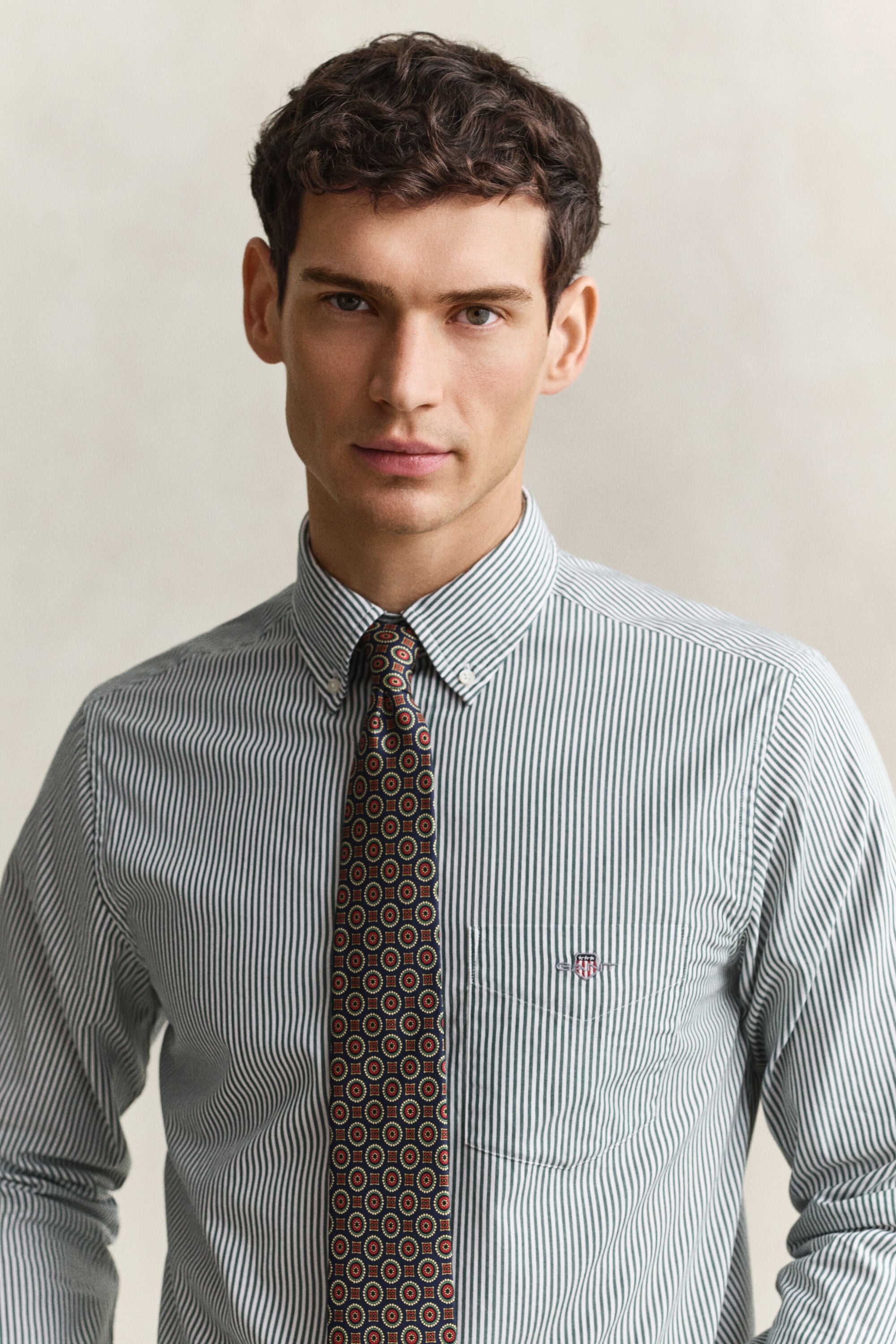 Camisa de popelina Regular Fit clásica de rayas