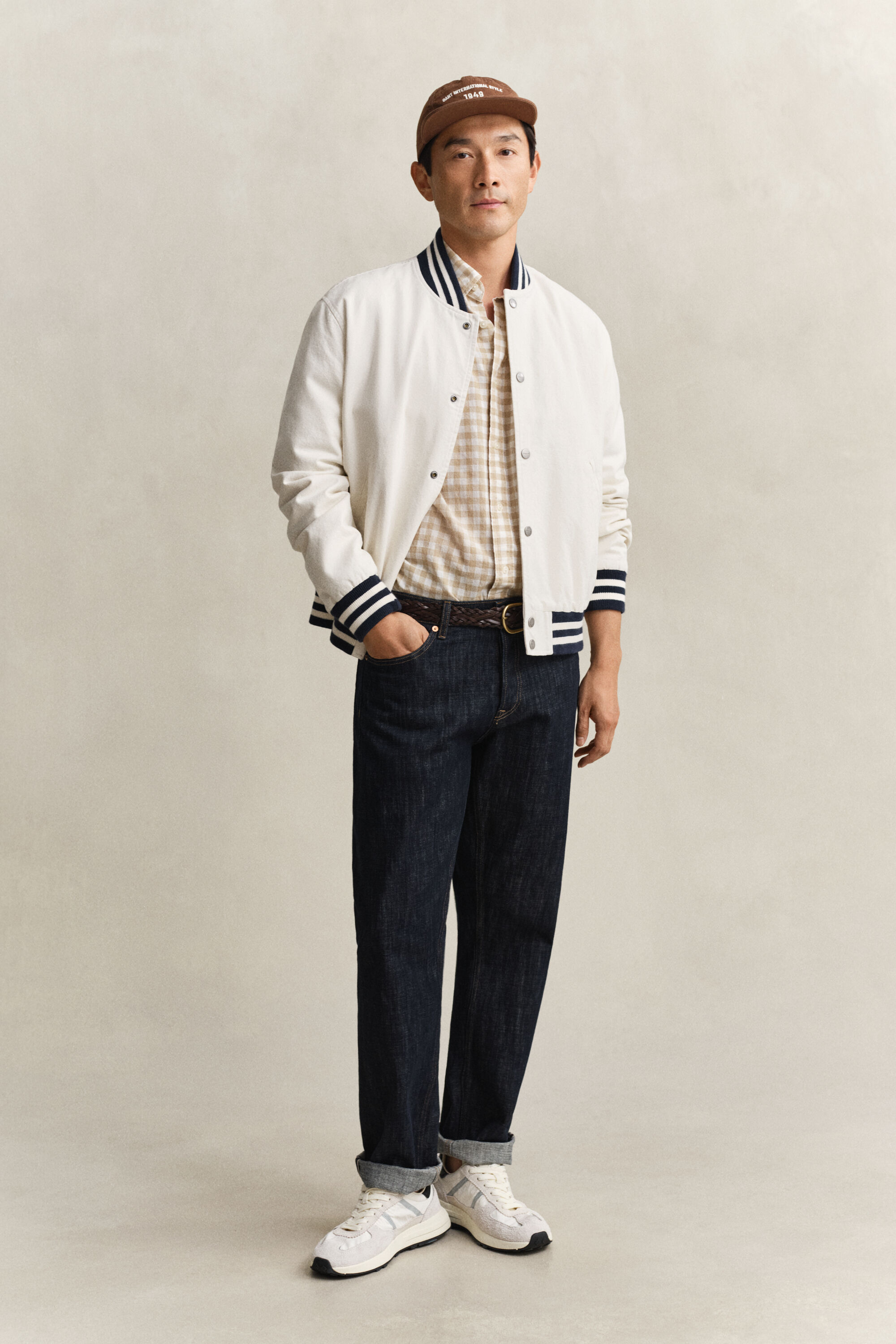 Camisa de mezcla de lino a cuadros Vichy