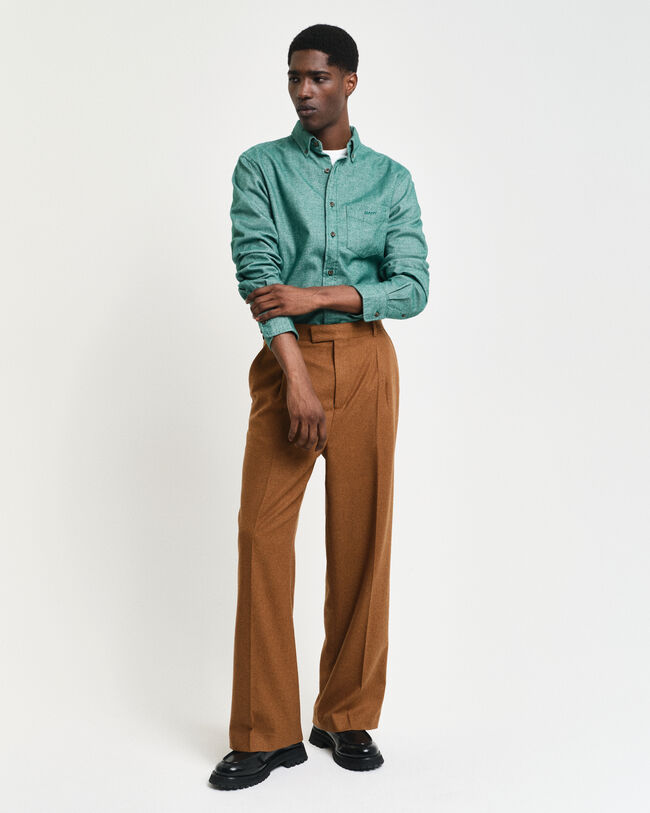 Camisa de franela Regular Fit con dise&ntilde;o de espiga